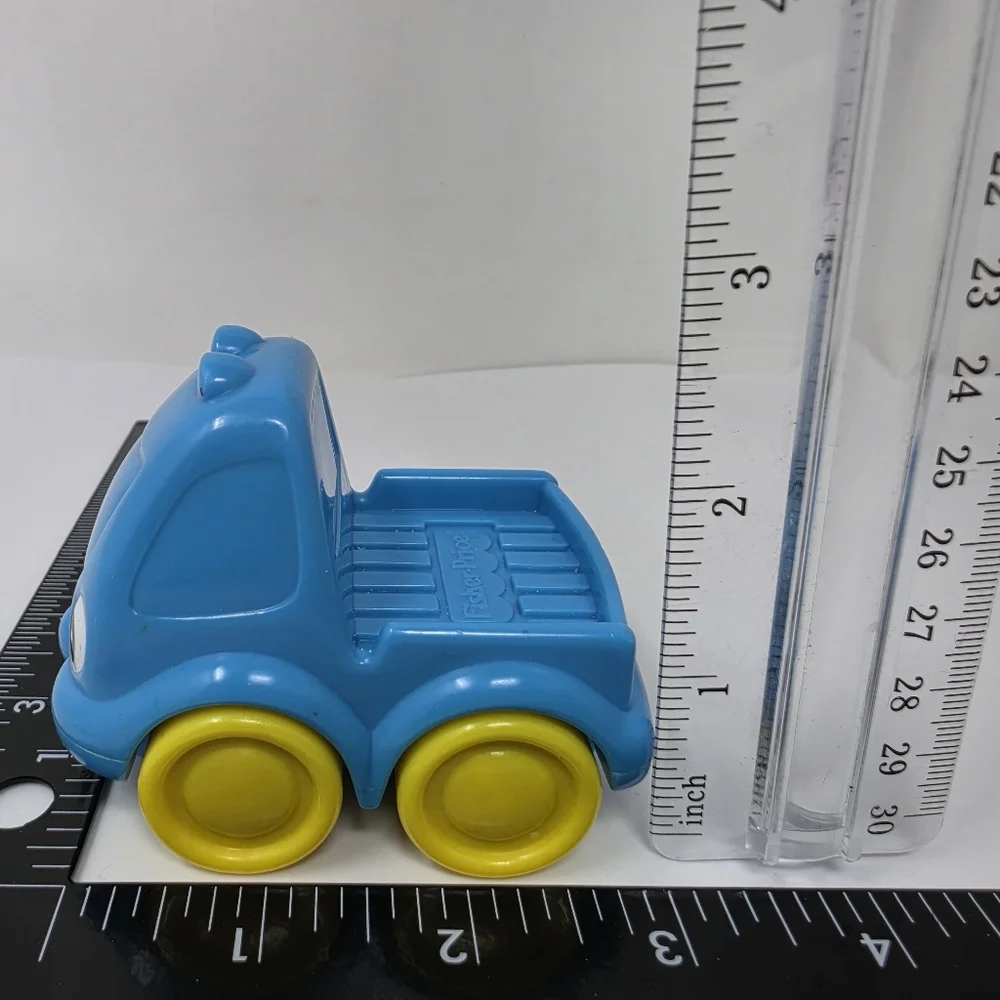 Fisher Price McDonald's Blue Truck Eyes Yellow Wheels Vintage Toy Truck